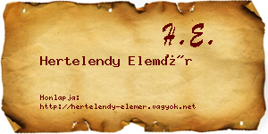 Hertelendy Elemér névjegykártya