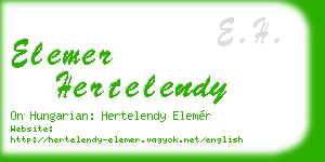 elemer hertelendy business card