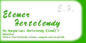 elemer hertelendy business card